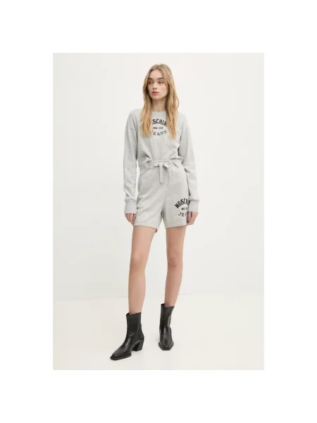 Szorty Moschino z logo szare