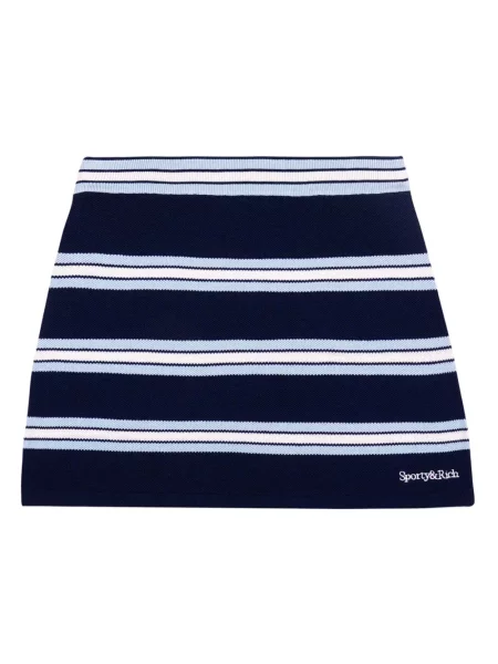 Fusta mini Sporty & Rich cu dungi albastru