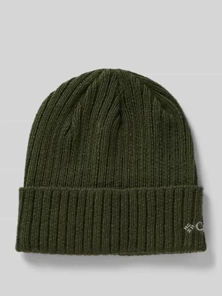 Czapka beanie z wyhaftowanym logo oliwkowa
