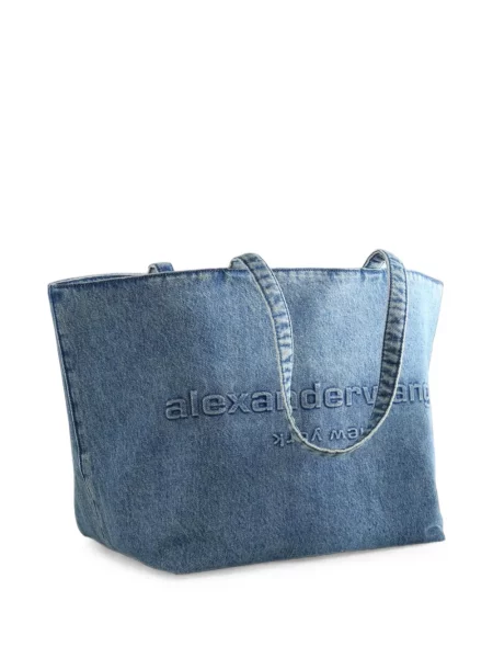 Geantă shopper Alexander Wang cu autograf albastru