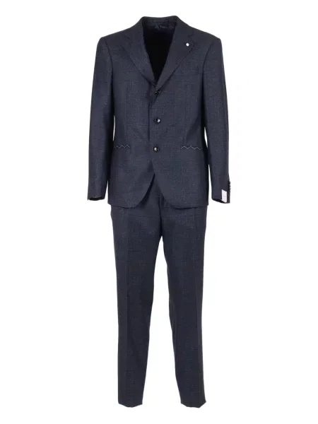 Вълнен костюм костюм Luigi Bianchi Mantova синьо