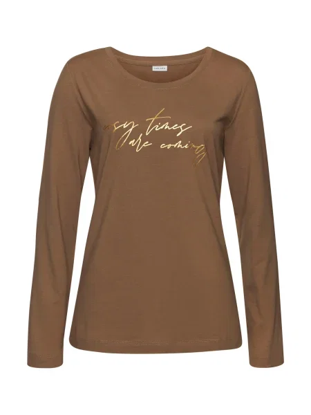 LASCANA Bluză de noapte maro auriu