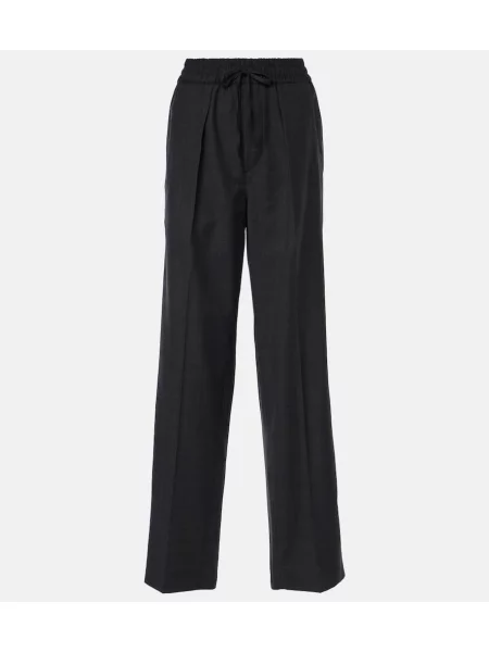Pantaloni Isabel Marant de lână în carouri negru