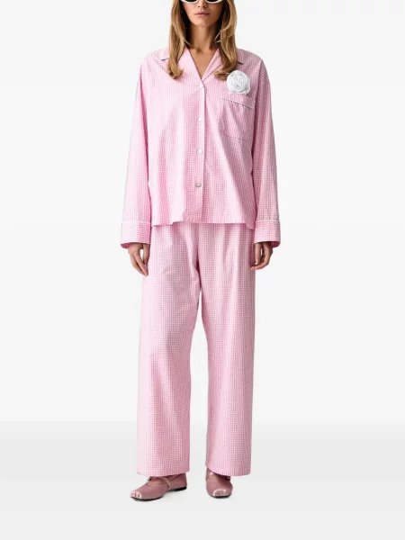 Top Sleeper cu model floral cu aplicații roz