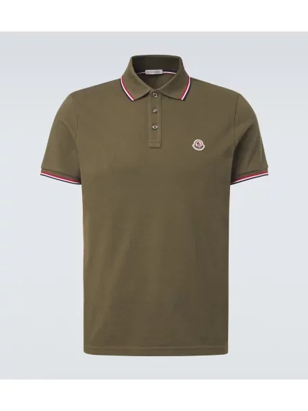 Tricou polo Moncler cu autograf verde