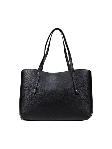 Duża shopperka Guess skórzana czarna