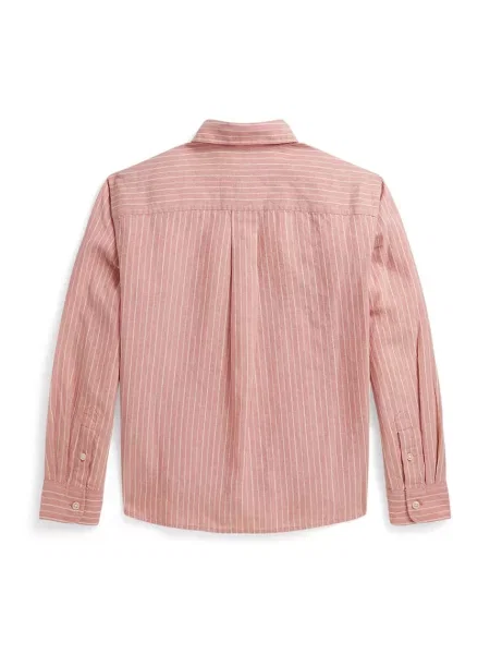Polo Ralph Lauren Dětská lněná košile růžová