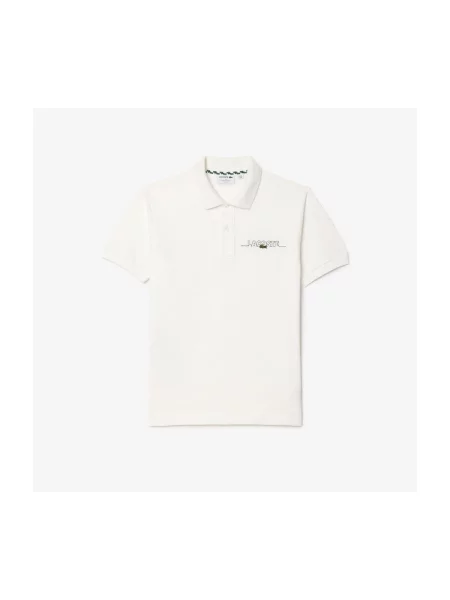 Gulerat scurt tricou Lacoste alb