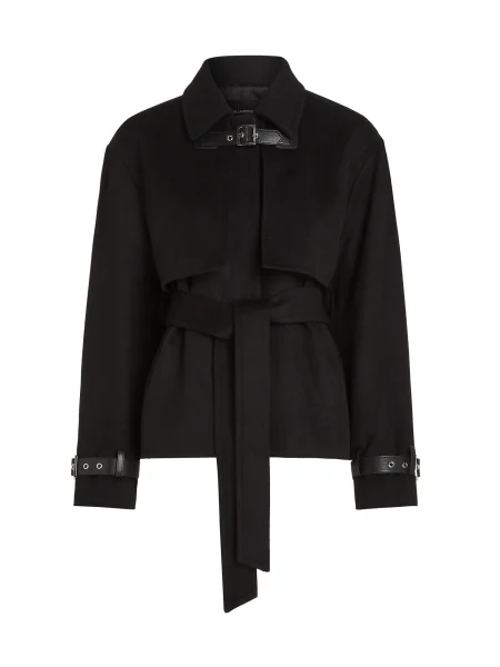Karl Lagerfeld Palton de primăvară-toamnă negru