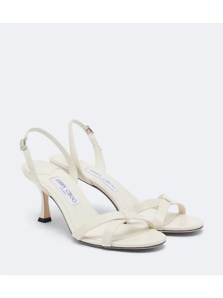 Sandale Jimmy Choo din piele slingback alb