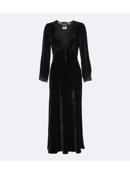 Rochie midi Rixo de catifea negru