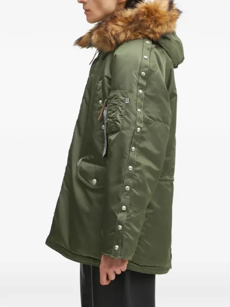 Geacă Alpha Industries cu glugă verde