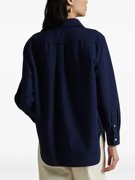 Tricou polo Polo Ralph Lauren cu dungi cu două rânduri de nasturi cu aplicații negru