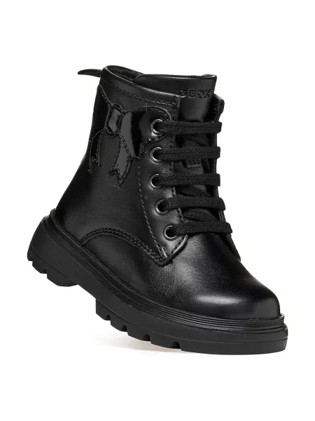 Geox botine pentru copii din piele KIDDARTAH negru
