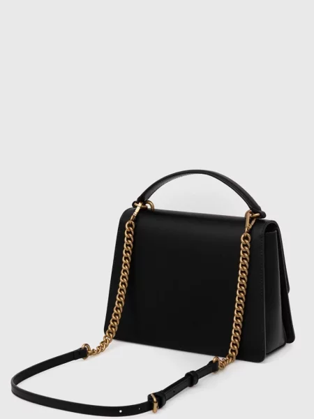 Pinko чанта crossbody дамска от кожа черно