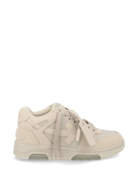 Sneakerși Off-white cu legături alb