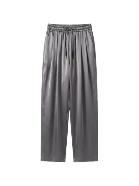 Pantaloni Danamé din satin alergare cu cordon gri