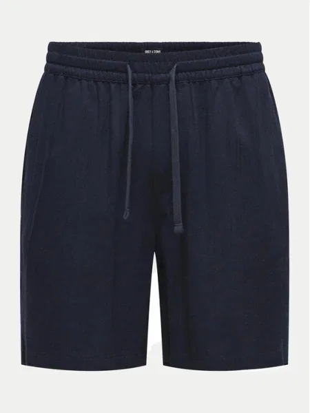 Only & Sons Шорти от плат Tel тъмносин