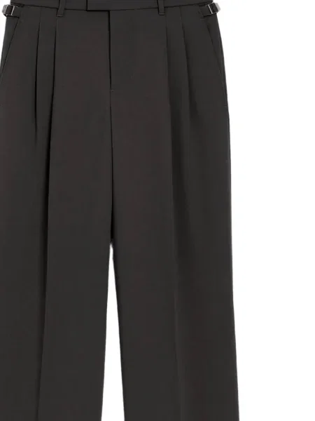 Pantaloni Ami Paris plisate gri