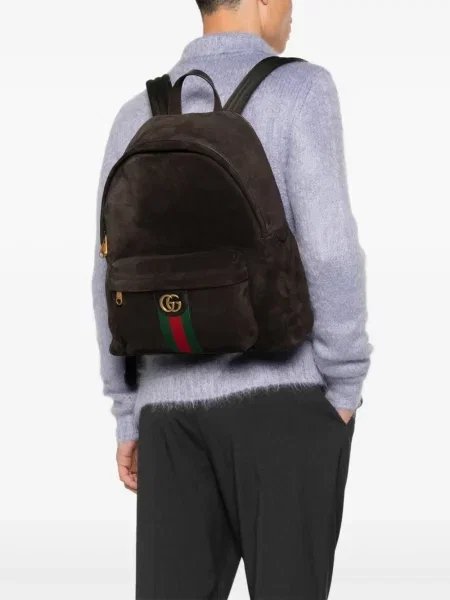 Rucsac Gucci din piele de căprioară maro