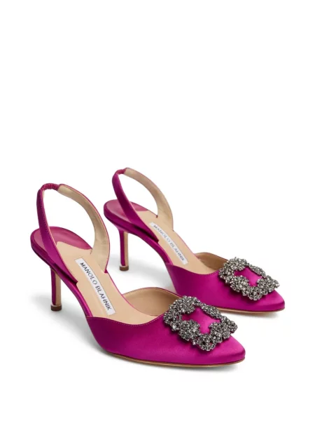 Γοβάκια Manolo Blahnik με ανοιχτό τακούνι ροζ