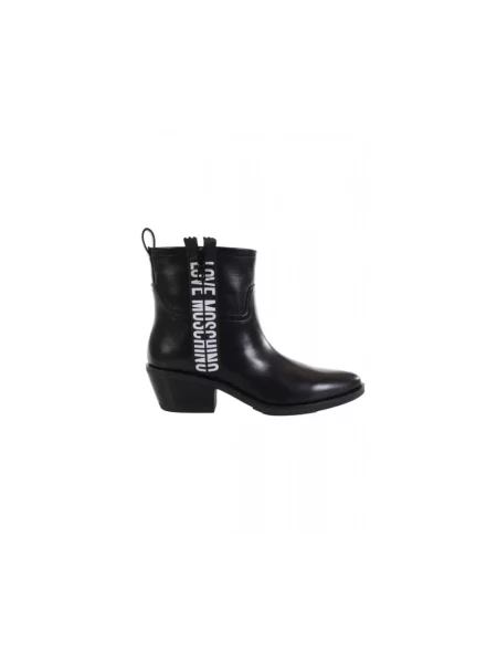 Botki Love Moschino skórzane czarne