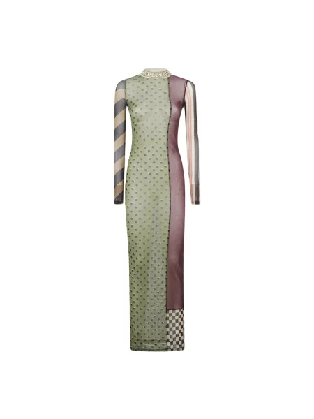 Sukienka Jean Paul Gaultier z długim rękawem z siateczką z siateczki