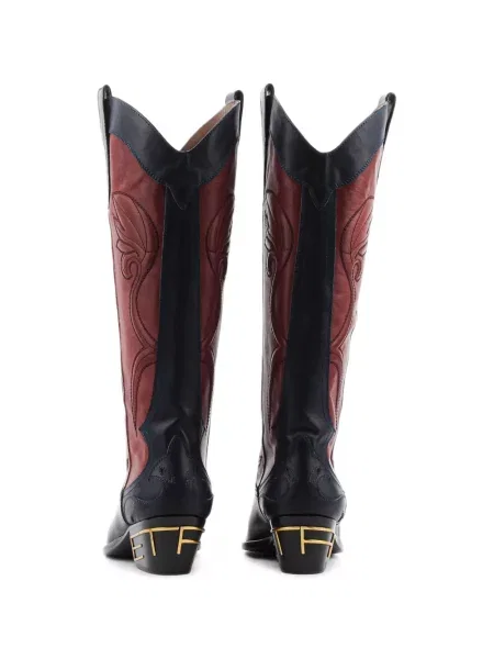 Botine Etro cu broderie albastru