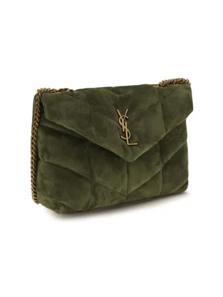 Torebka Saint Laurent skórzana zielona