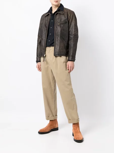 Odinė striukė Ralph Lauren Rrl ruda