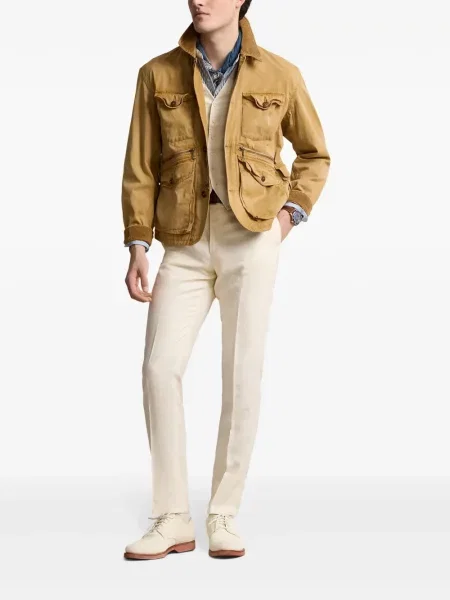 Polo majica Polo Ralph Lauren s printom keper niski struk smeđa