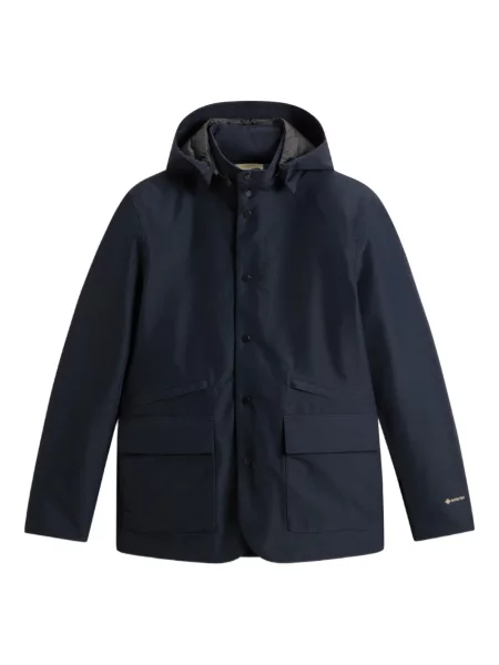 Geacă Woolrich cu glugă albastru