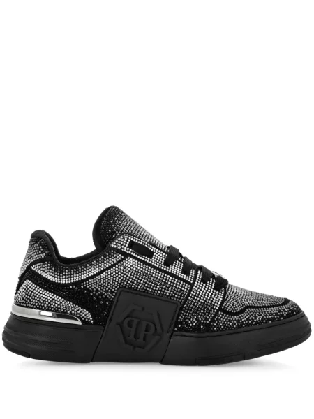 Sneakerși Philipp Plein din piele de căprioară negru