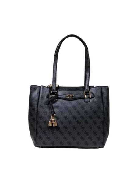 Lniana torebka Guess czarna