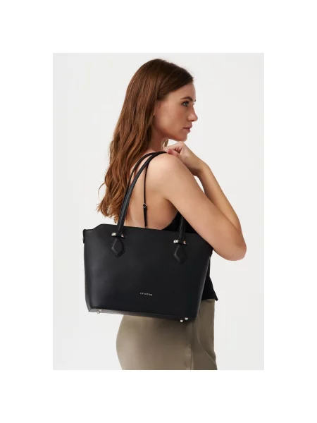 Сумка тоут шкіряна Cromia чорна