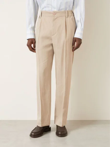 Jacquemus Kalhoty Le Pantalon Croisiere Regular Fit Z Lnu béžová