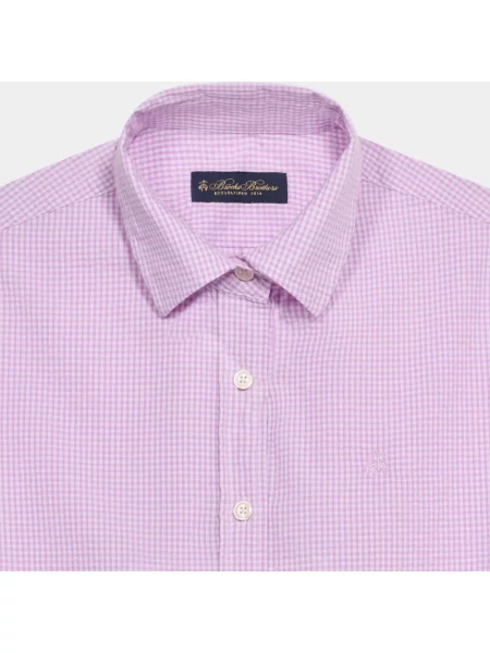 Koszula Brooks Brothers z logo fioletowa