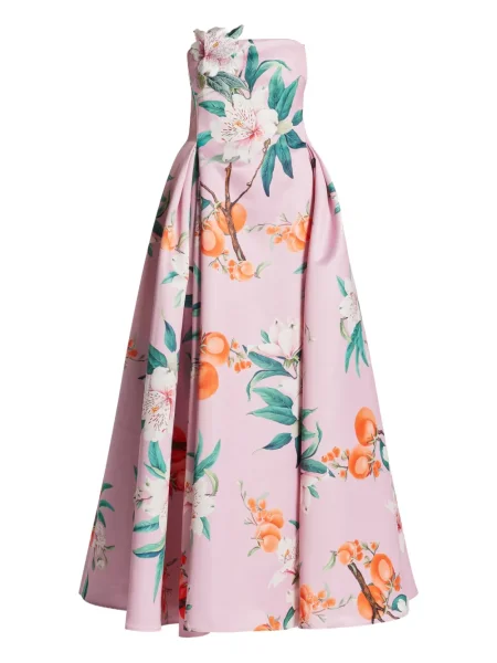 Rochie Leo Lin cu model floral cu imagine de costum roz