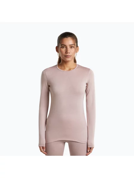Bluză termoactivă pentru femei Icebreaker Tech Crewe Pink Quartz roz