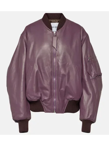 Geanta de piele The Attico violet