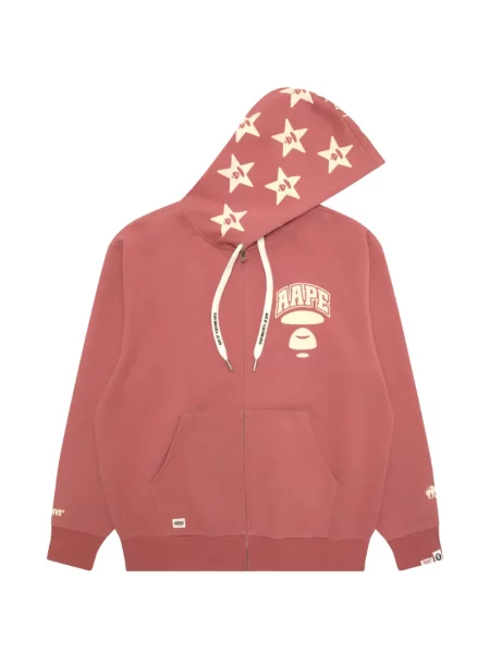 Mikina s kapucí Aape By *a Bathing Ape® s potiskem červená