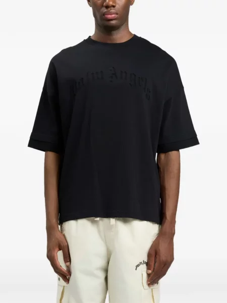 Tricou Palm Angels cu broderie negru