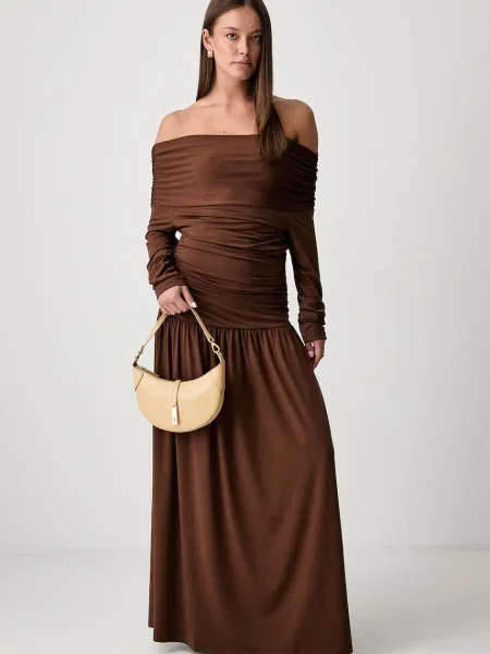 Pedro del Hierro rochie drapată maro
