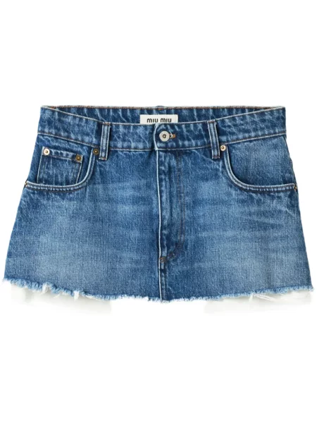 Fustă din denim Miu Miu albastru