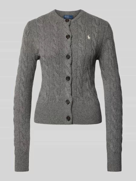 Kurtka z dzianiny z mieszanki lnu i kaszmiru ze ściegiem warkoczowym Polo Ralph Lauren