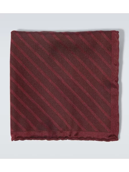 Svilena kravata Brunello Cucinelli s črtami bordo