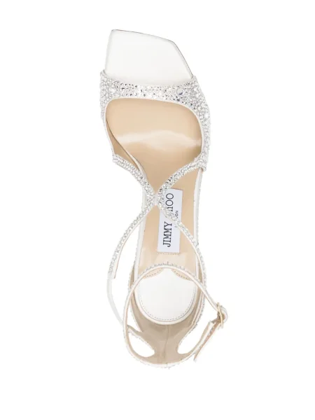 Sandale Jimmy Choo de cristal alb