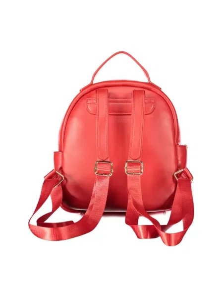 Lniany plecak Valentino Bags elegancki czerwony