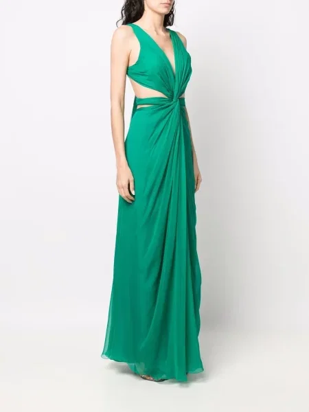 Rochie Alberta Ferretti de mătase verde
