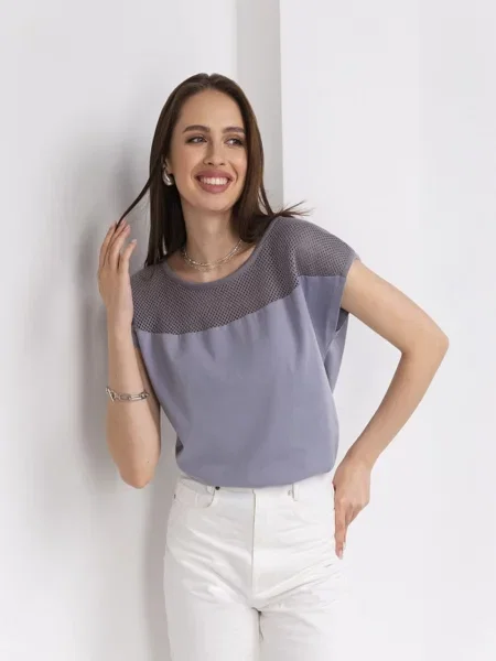 Блуза TrikoBakh текстиль сірий